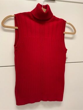 *** SOLDE*** CONRAD C PROPORTION Petite Small Sleeveless Red Turtleneck